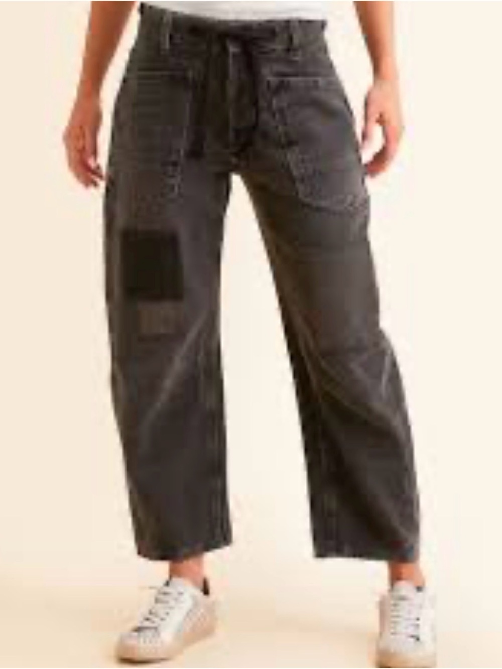 We the Free Moxie Pull on Patchwork Barrel Jeans Nighthawk Wash size 31
